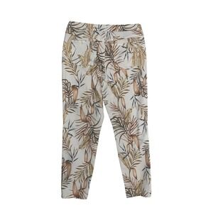 Tribal‎ Jeans Audrey Mid-Rise Slim Ankle Tropical Palm Leaf Print Pants Size 10